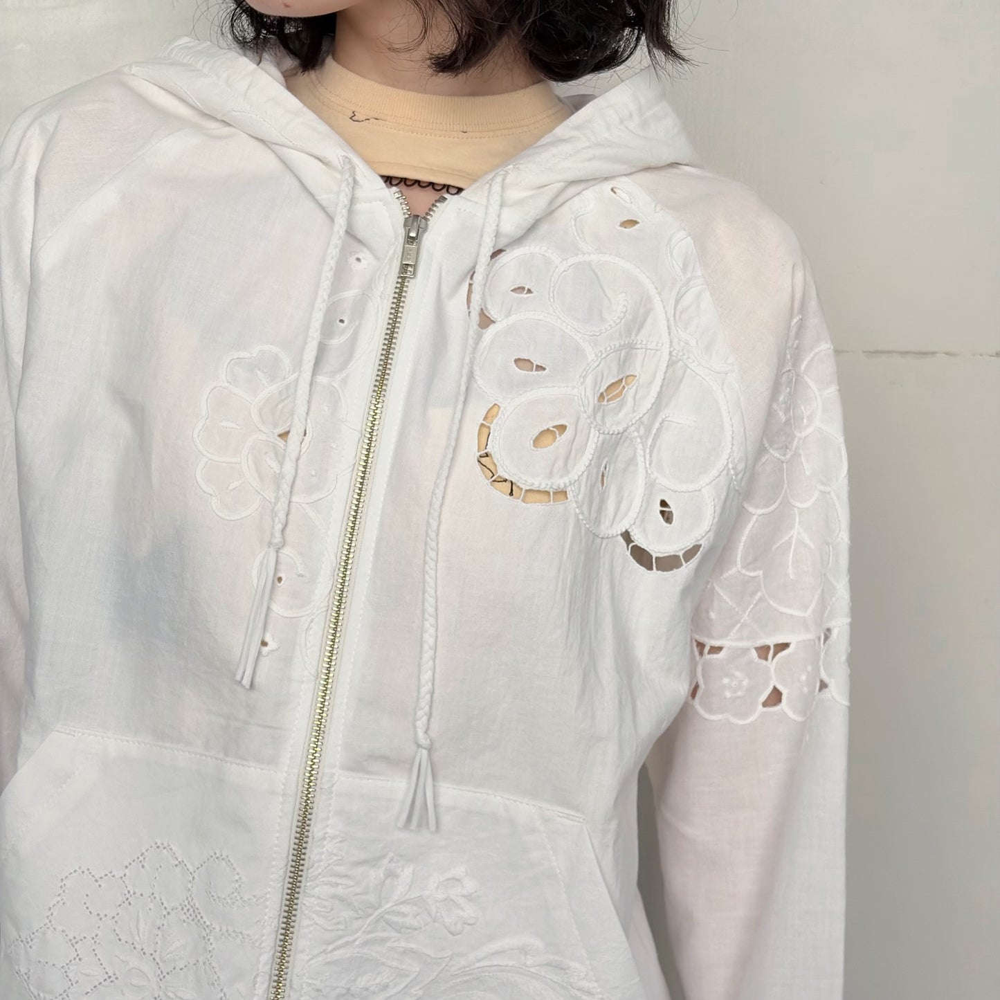 TABLE CLOTH ZIP-UP HOODIE / WHITE / テーブルクロスジップアップフーディー