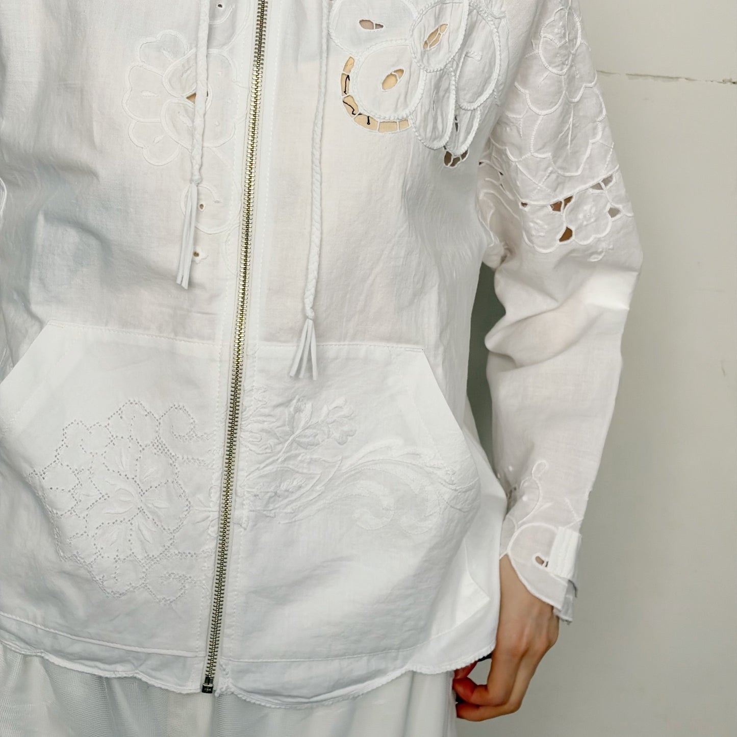 TABLE CLOTH ZIP-UP HOODIE / WHITE / テーブルクロスジップアップフーディー
