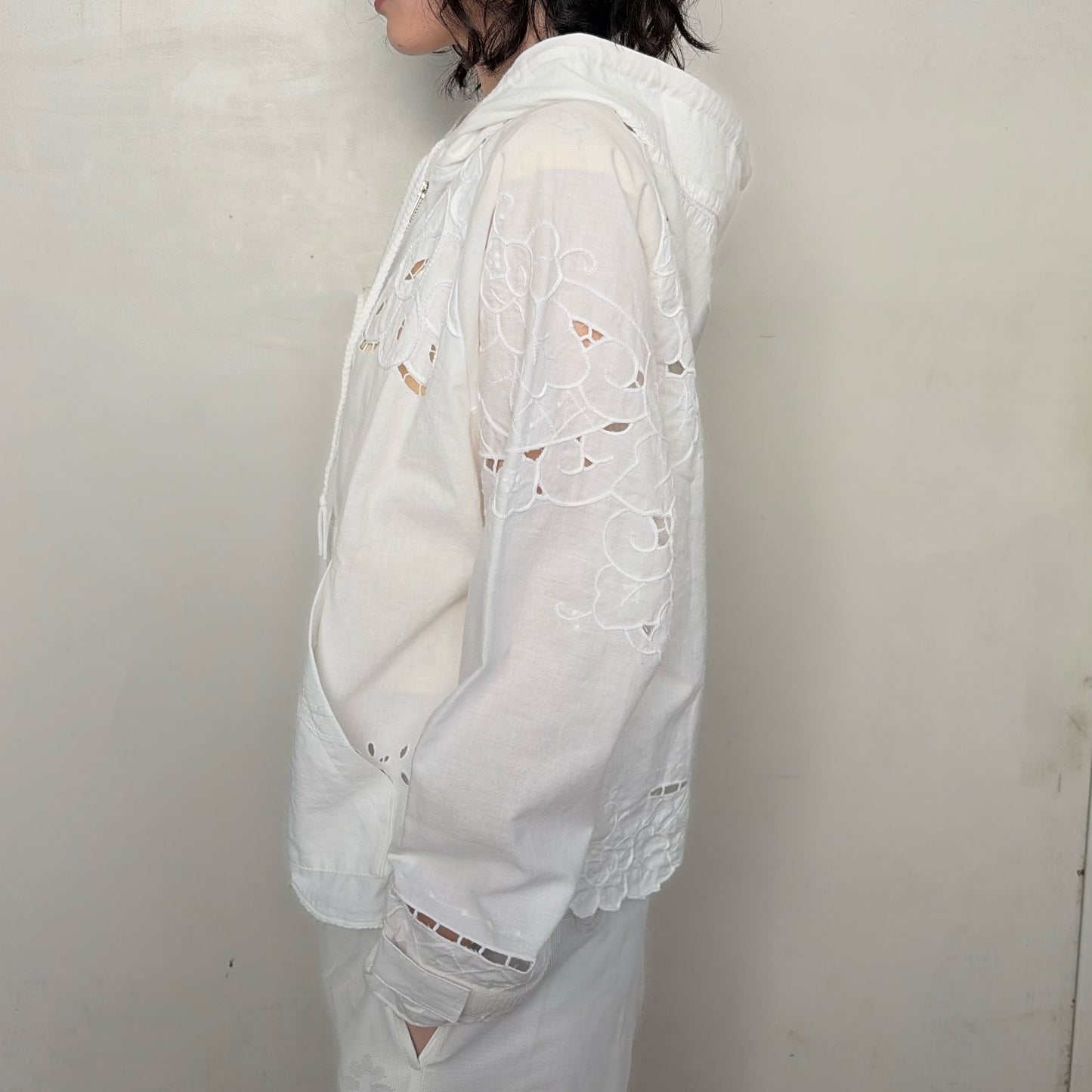 TABLE CLOTH ZIP-UP HOODIE / WHITE / テーブルクロスジップアップフーディー