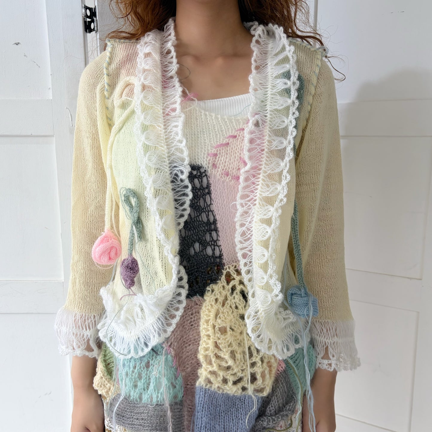 Flower cardigan / Ivory / フラワーカーディガン