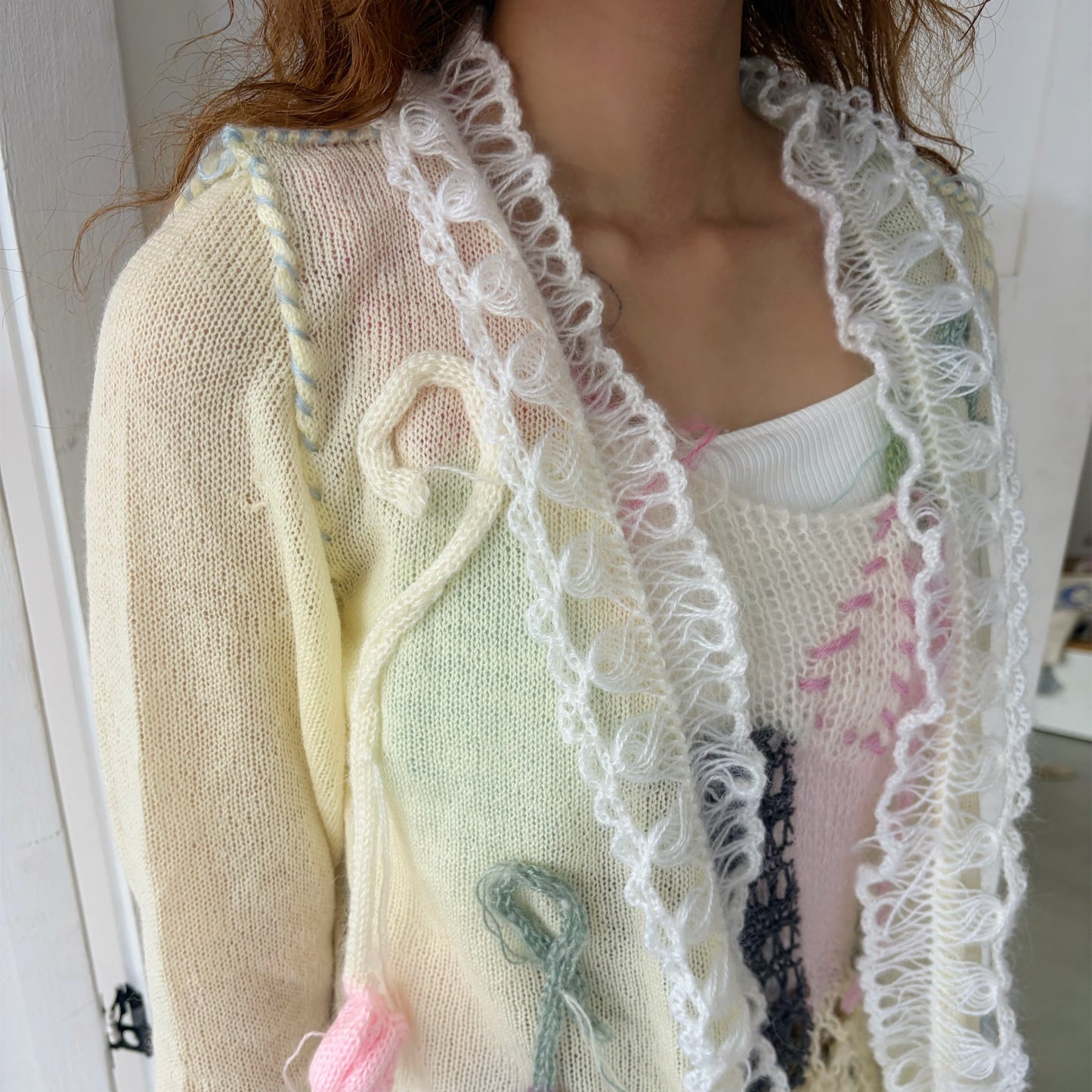 Flower cardigan / Ivory / フラワーカーディガン