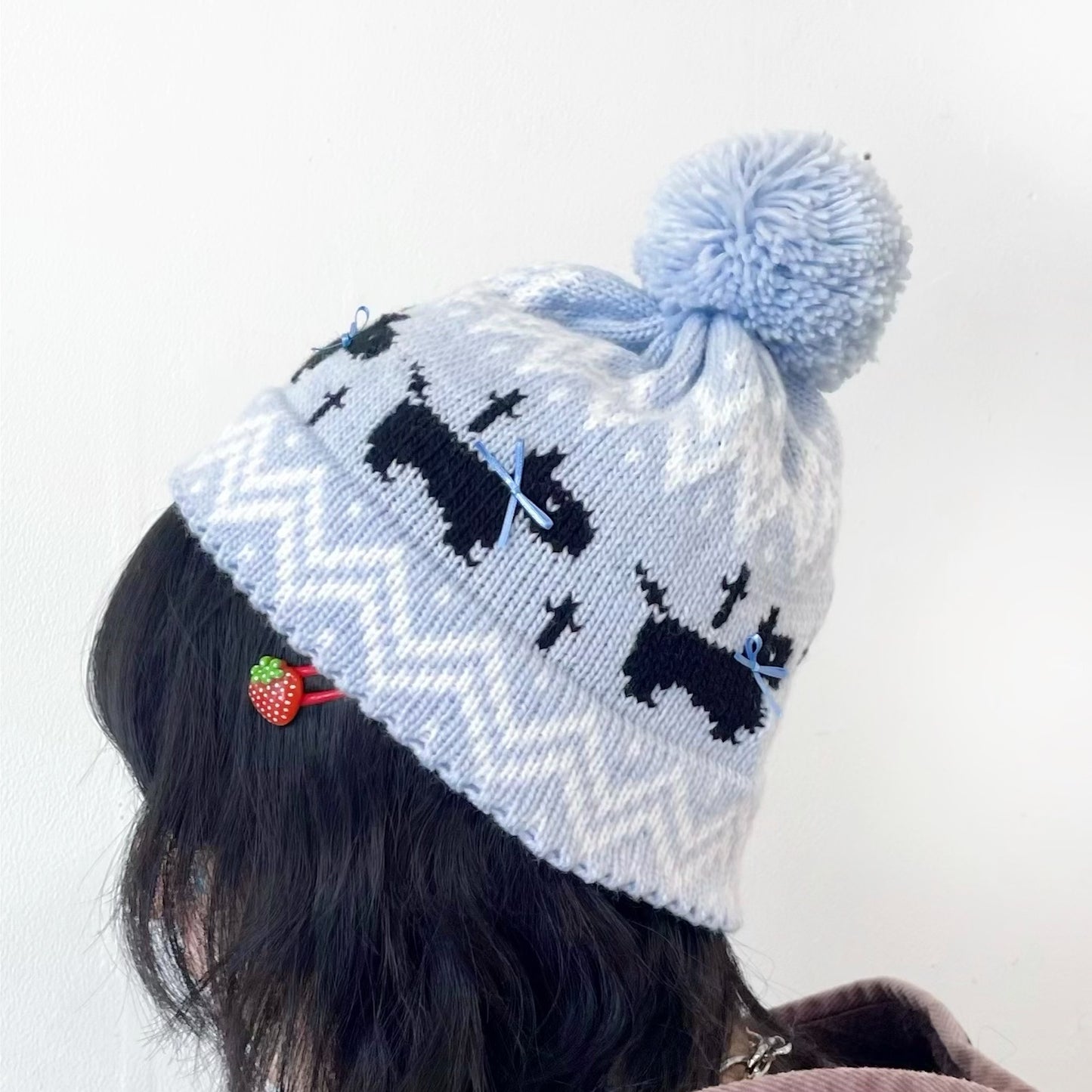 Puppies knitted hat / Blue / パピーニットハット