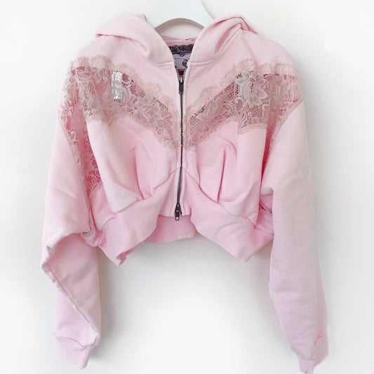 LACE PARKER / PINK / レースフーディー