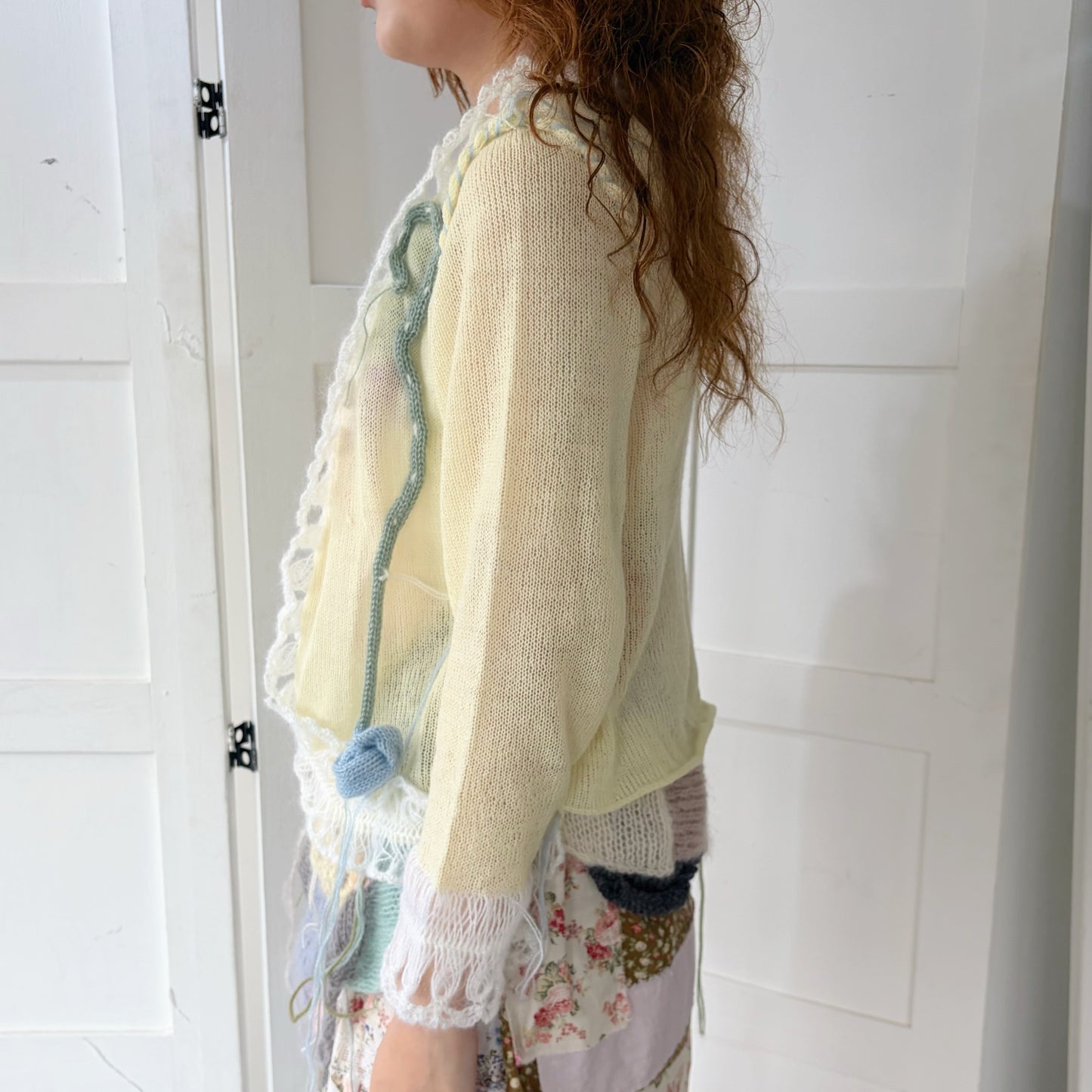 Flower cardigan / Ivory / フラワーカーディガン