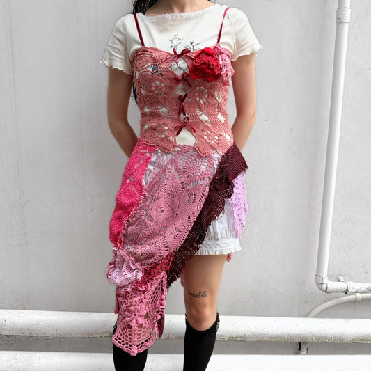CROCHET DRESS / MIX PINK / クロシェドレス