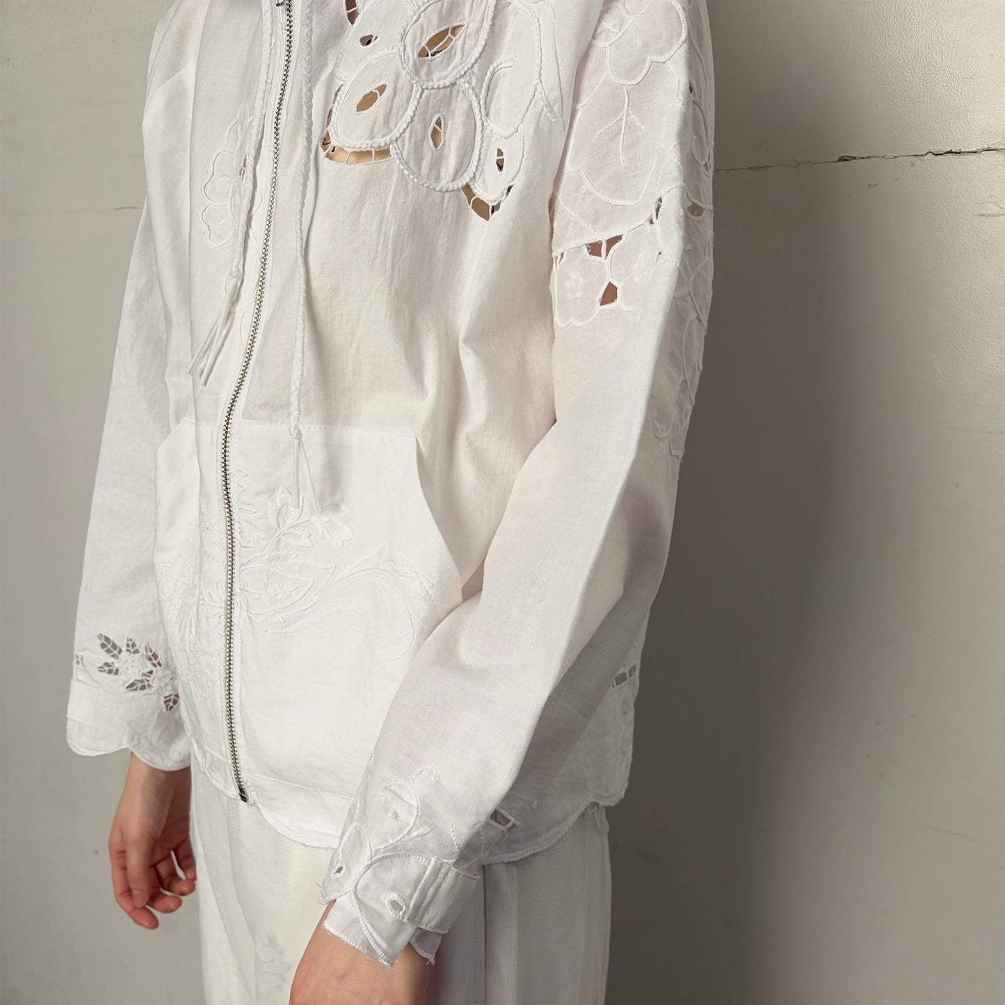 TABLE CLOTH ZIP-UP HOODIE / WHITE / テーブルクロスジップアップフーディー