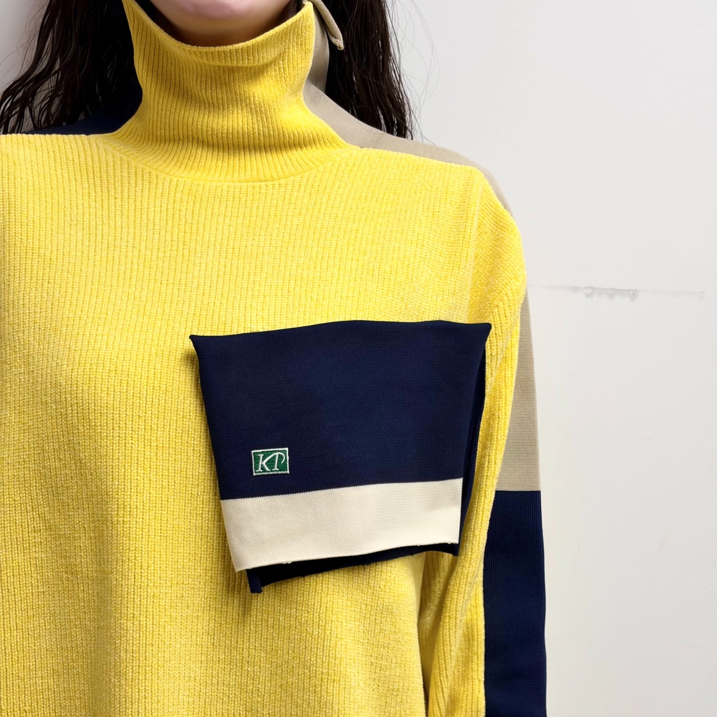 PANELED KNIT REGULAR / YELLOW / パネルニット