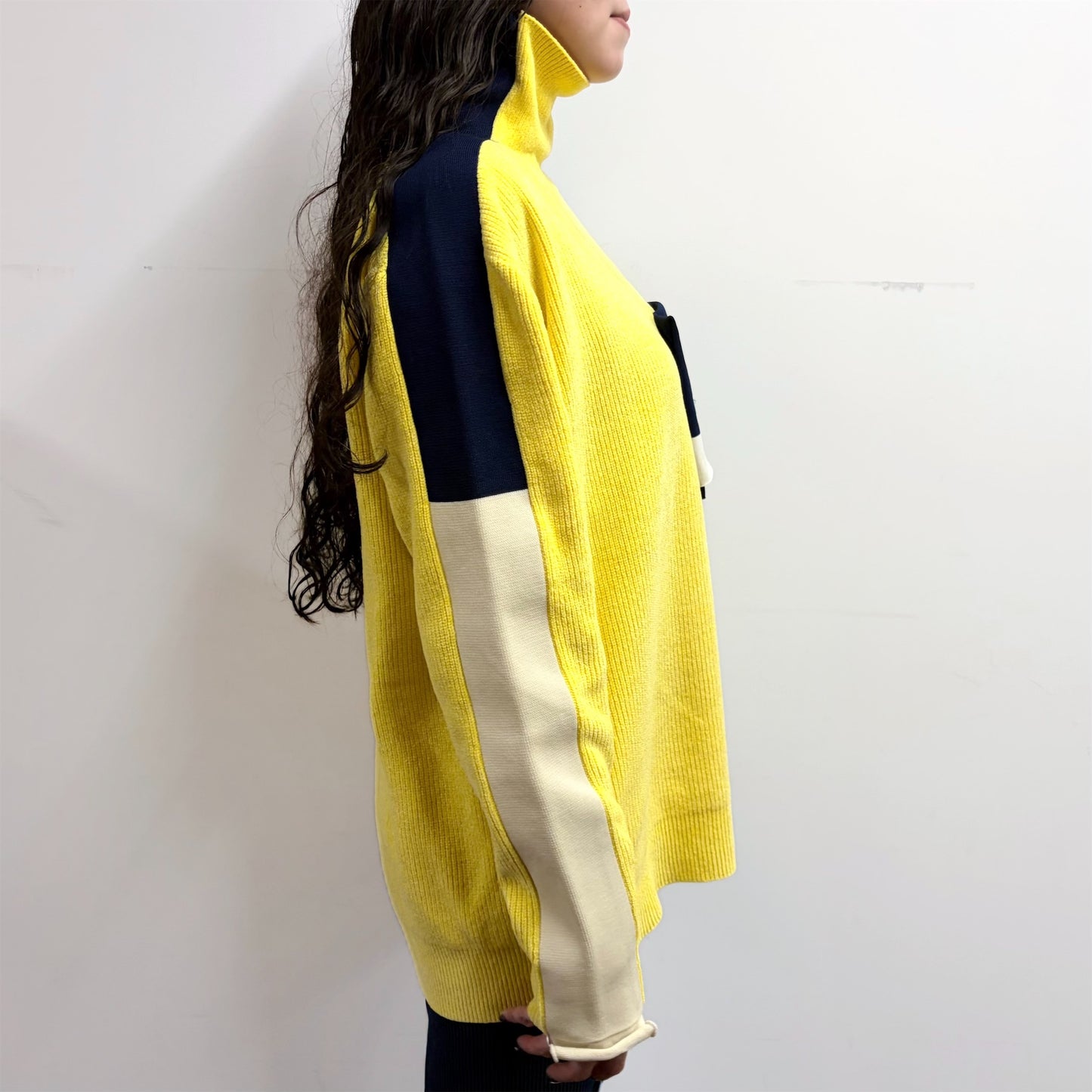 PANELED KNIT REGULAR / YELLOW / パネルニット