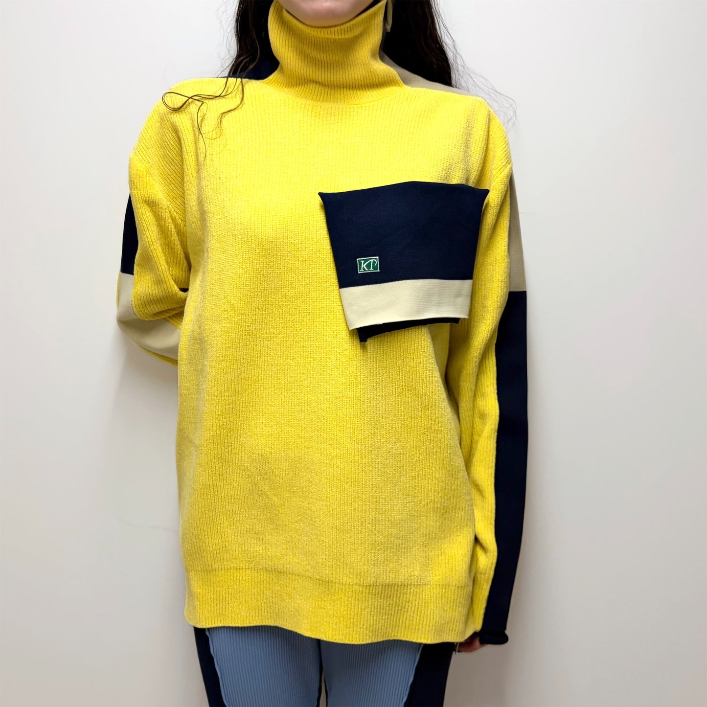 PANELED KNIT REGULAR / YELLOW / パネルニット