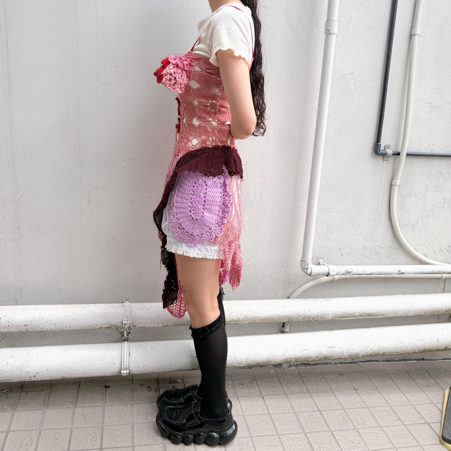 CROCHET DRESS / MIX PINK / クロシェドレス