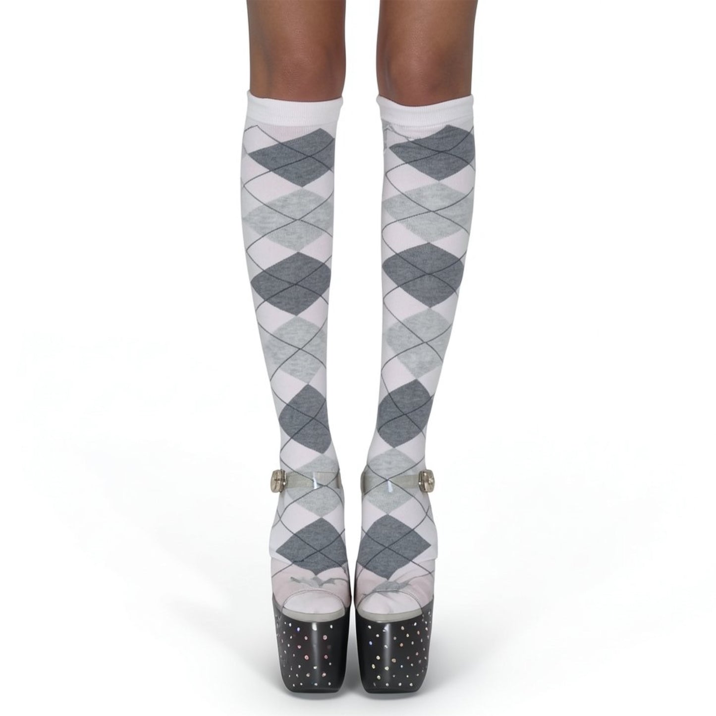 Alexia Socks / Pink / アーガイルハイソックス