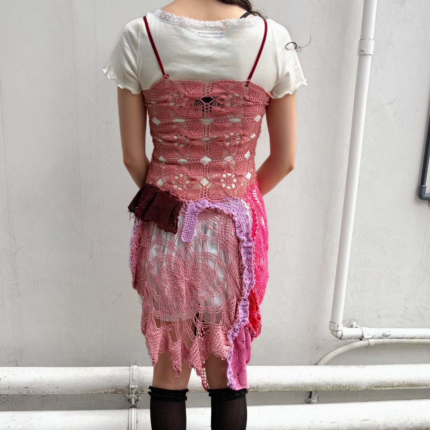 CROCHET DRESS / MIX PINK / クロシェドレス