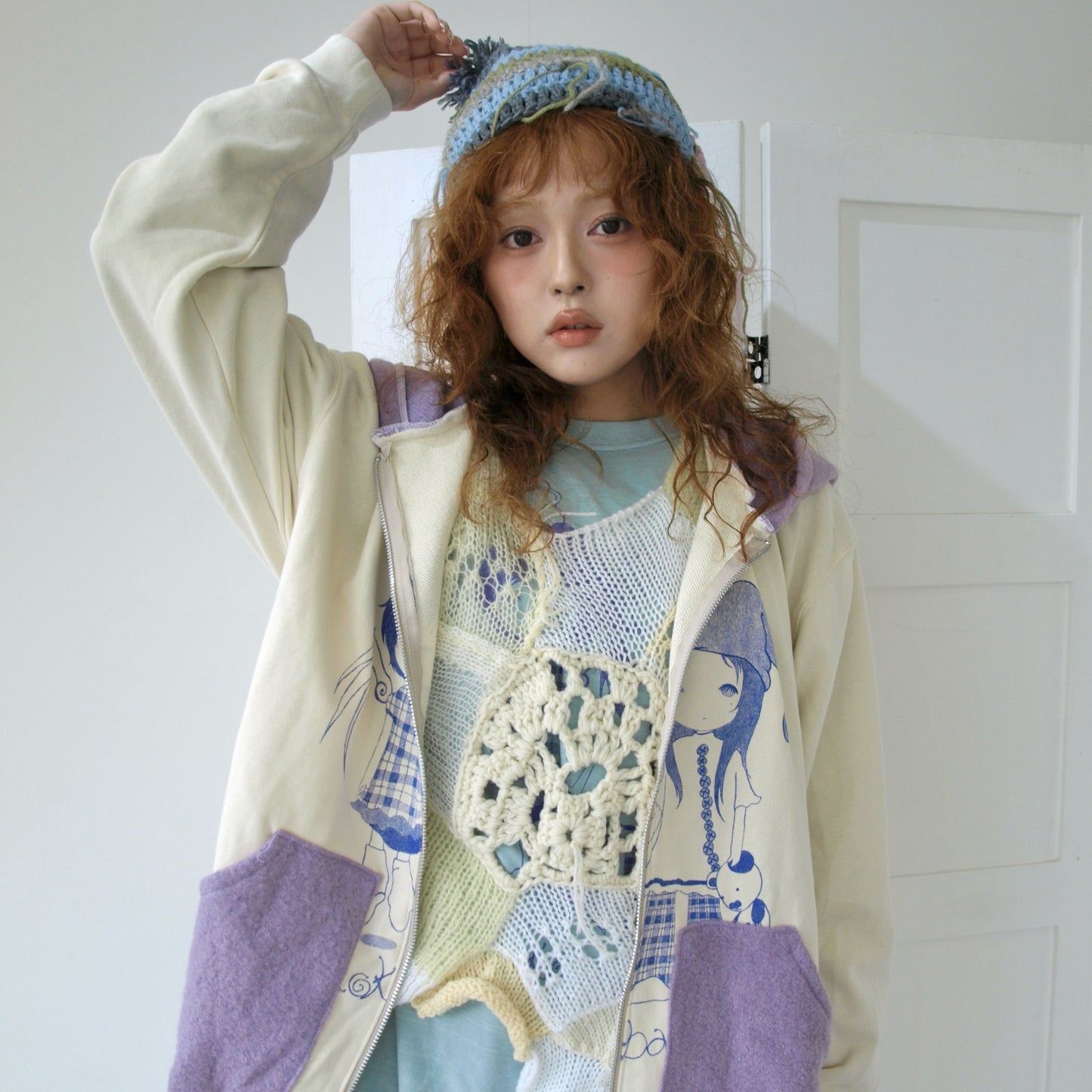 Patch work knit hat / Mix / パッチワークニットハット