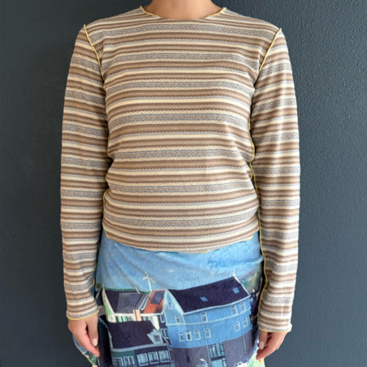 stripe top / beige / ストライプトップ