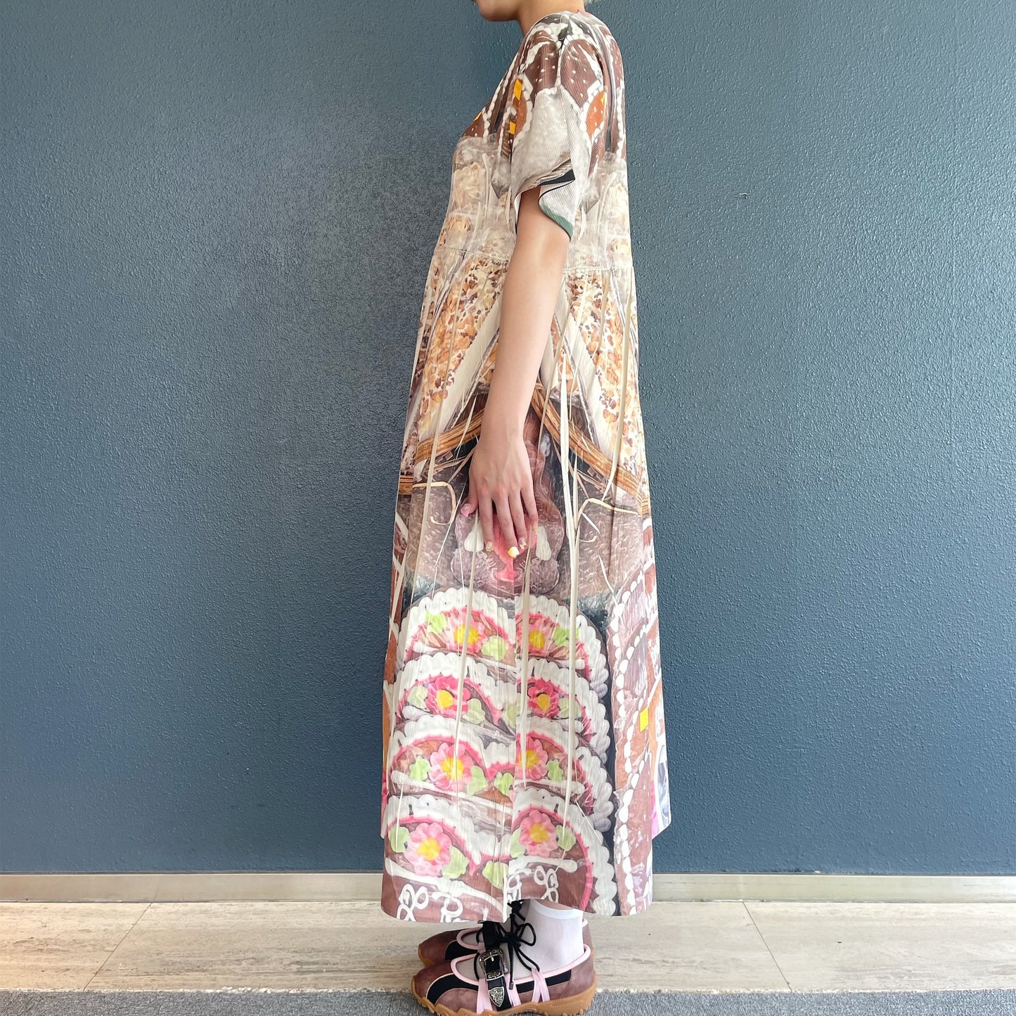 【SHEEP LIMITED】DIRECT PRINT RIB ONE-PIECE / COOKIE / ダイレクトプリントリブワンピース