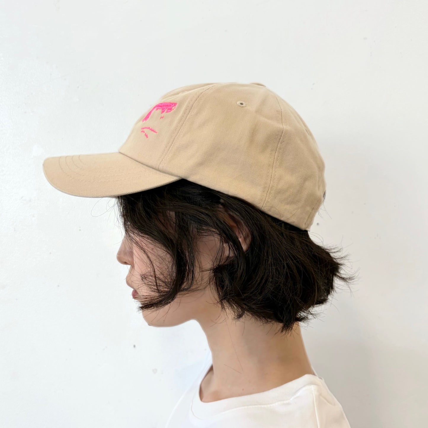 [F.E.E.S] kitty hairpin ball cap / beige / 刺繍キャップ