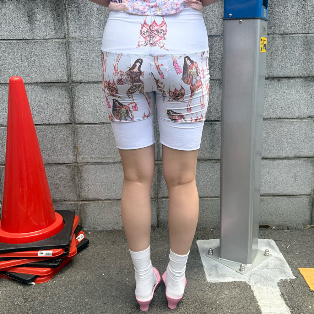 Shorts / white / プリントショーツ