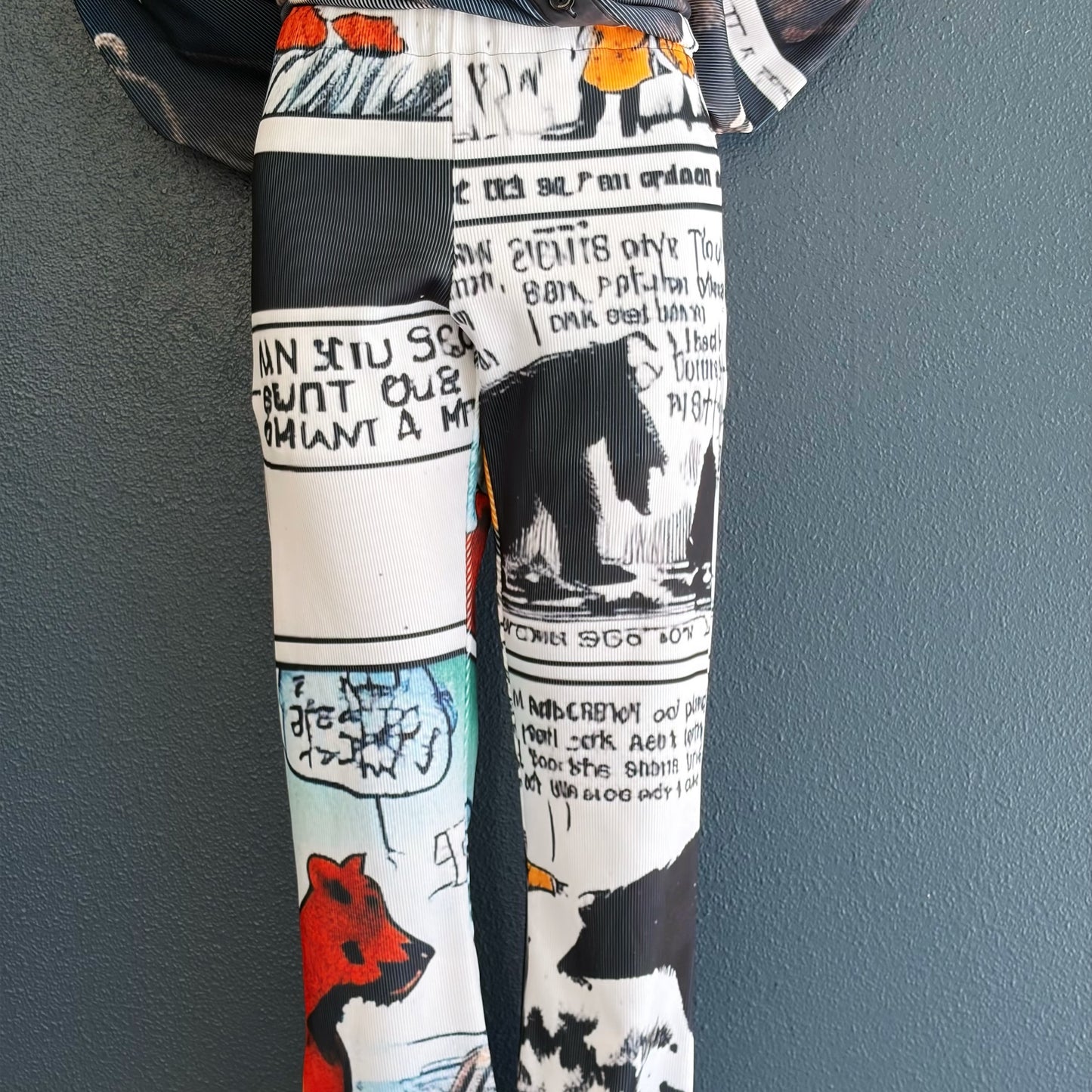 PRINT RIB FLARE PANTS / BEAR / プリントリブフレアパンツ