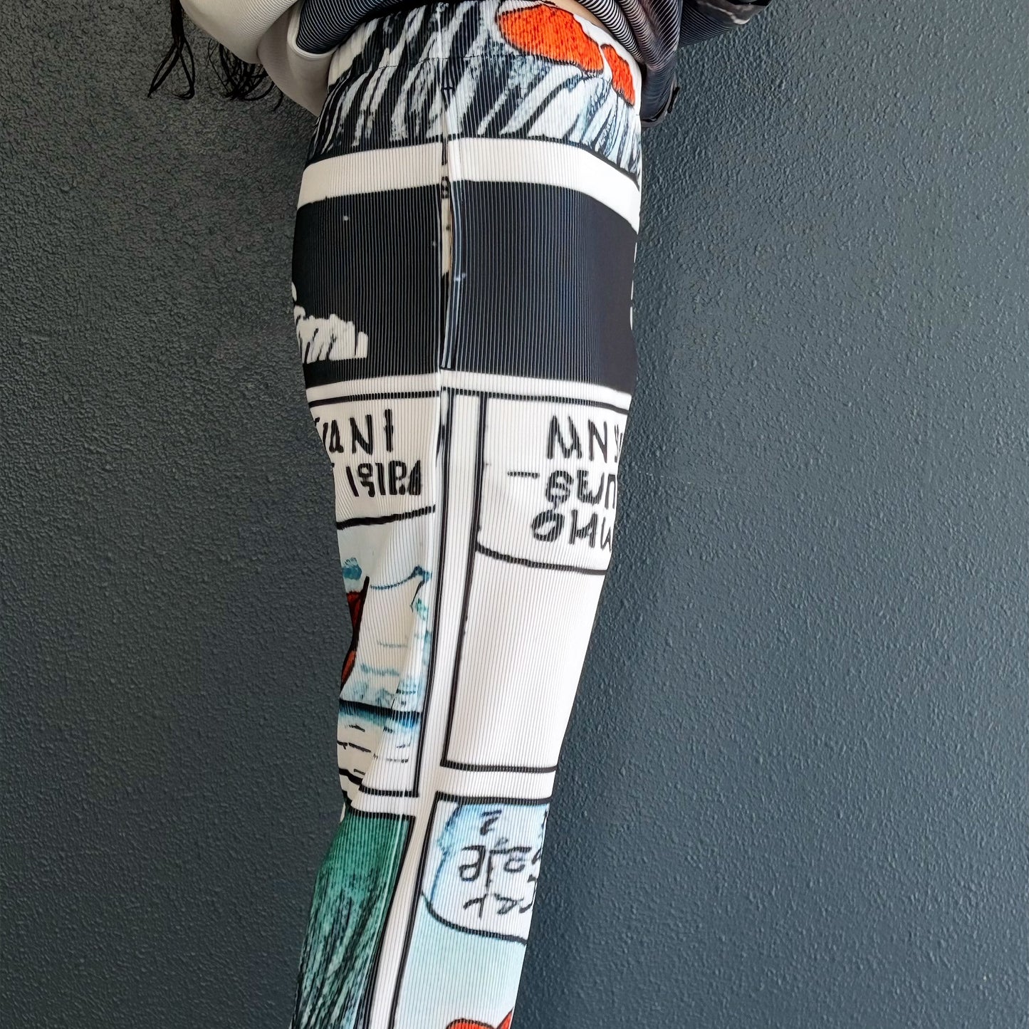 PRINT RIB FLARE PANTS / BEAR / プリントリブフレアパンツ