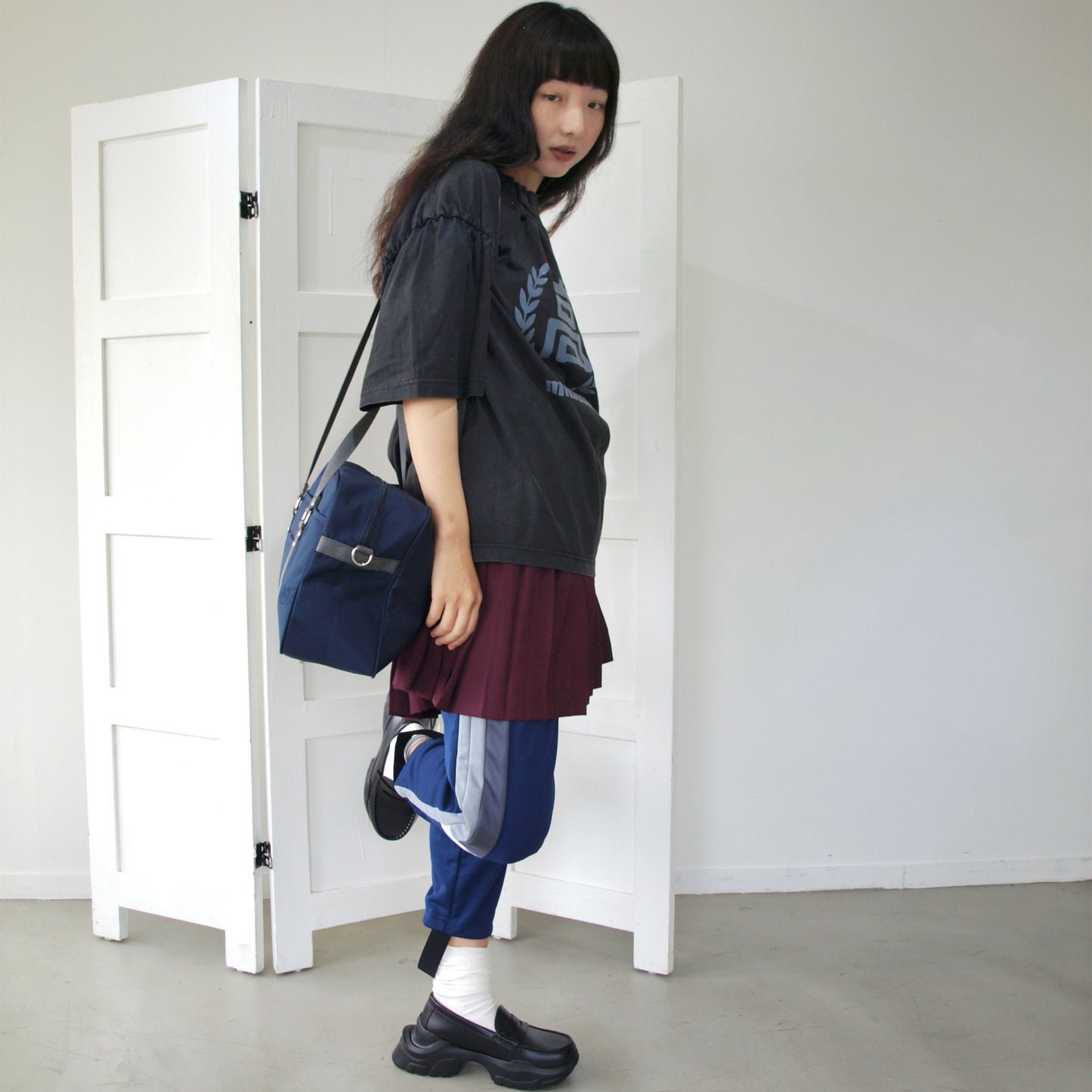 TWISTED PLEATS SKIRT / WINE / ワイヤープリーツスカート