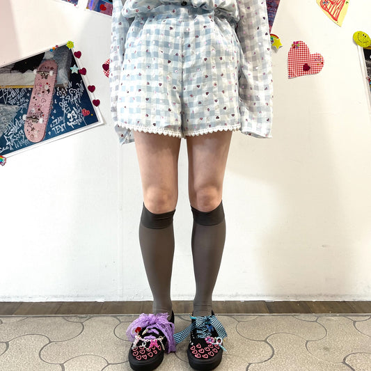 Heart Pajama Shorts / Blue / ハートパジャマショートパンツ