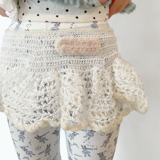 Plastic cord mimi gather skirt / white / コードミニスカート
