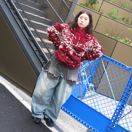 HIS OWN DENIM / BLUE / タックデニム