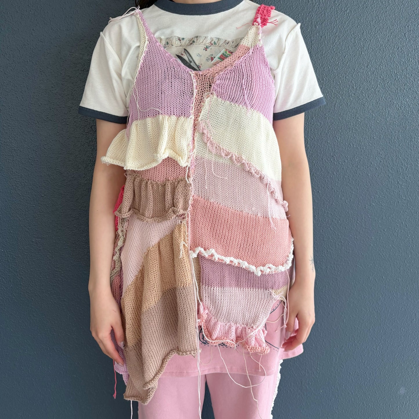 Pink knit dress / Pink Mix / ピンクニットドレス