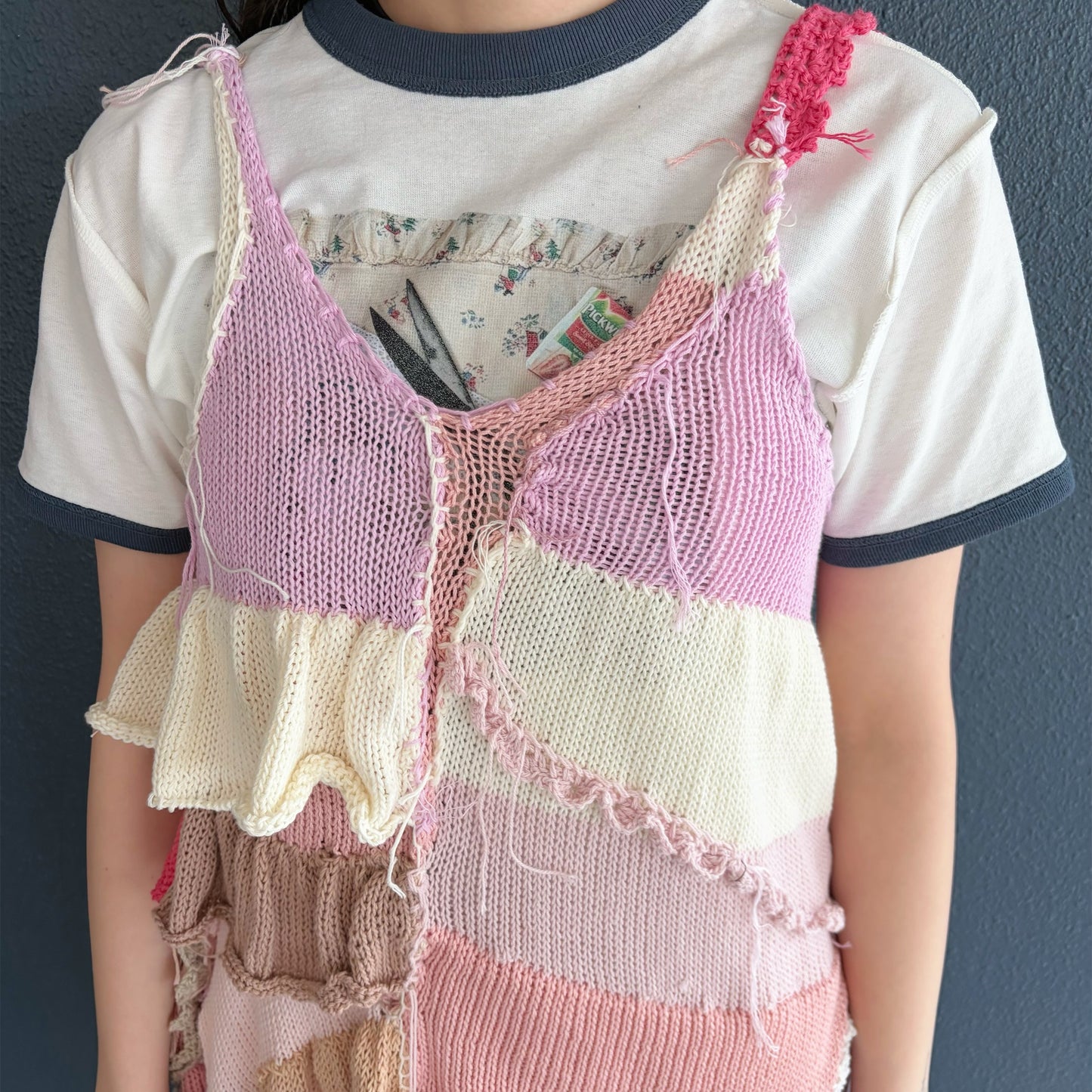 Pink knit dress / Pink Mix / ピンクニットドレス