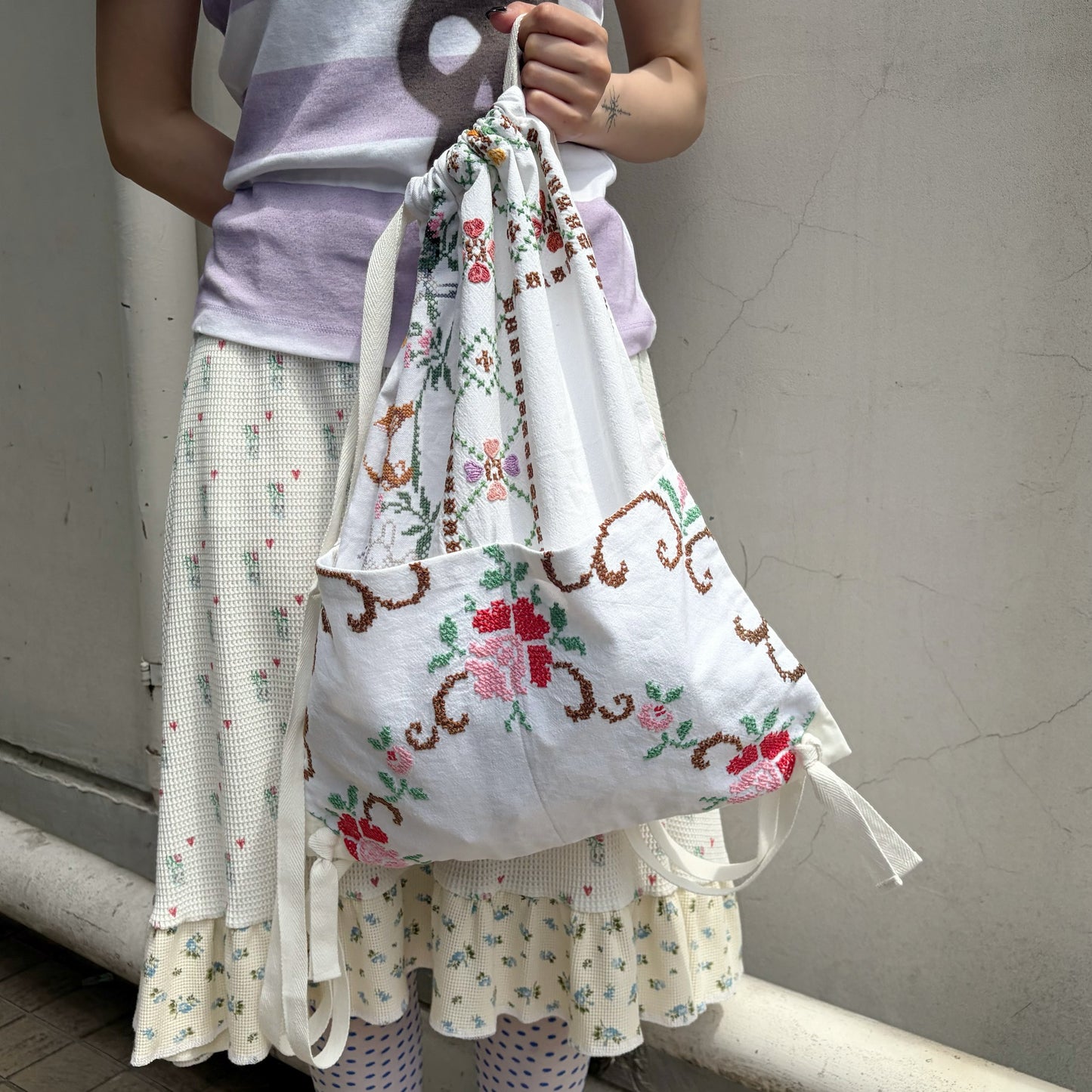 TABLECLOTH drawstring backpack / テーブルクロスバックパック