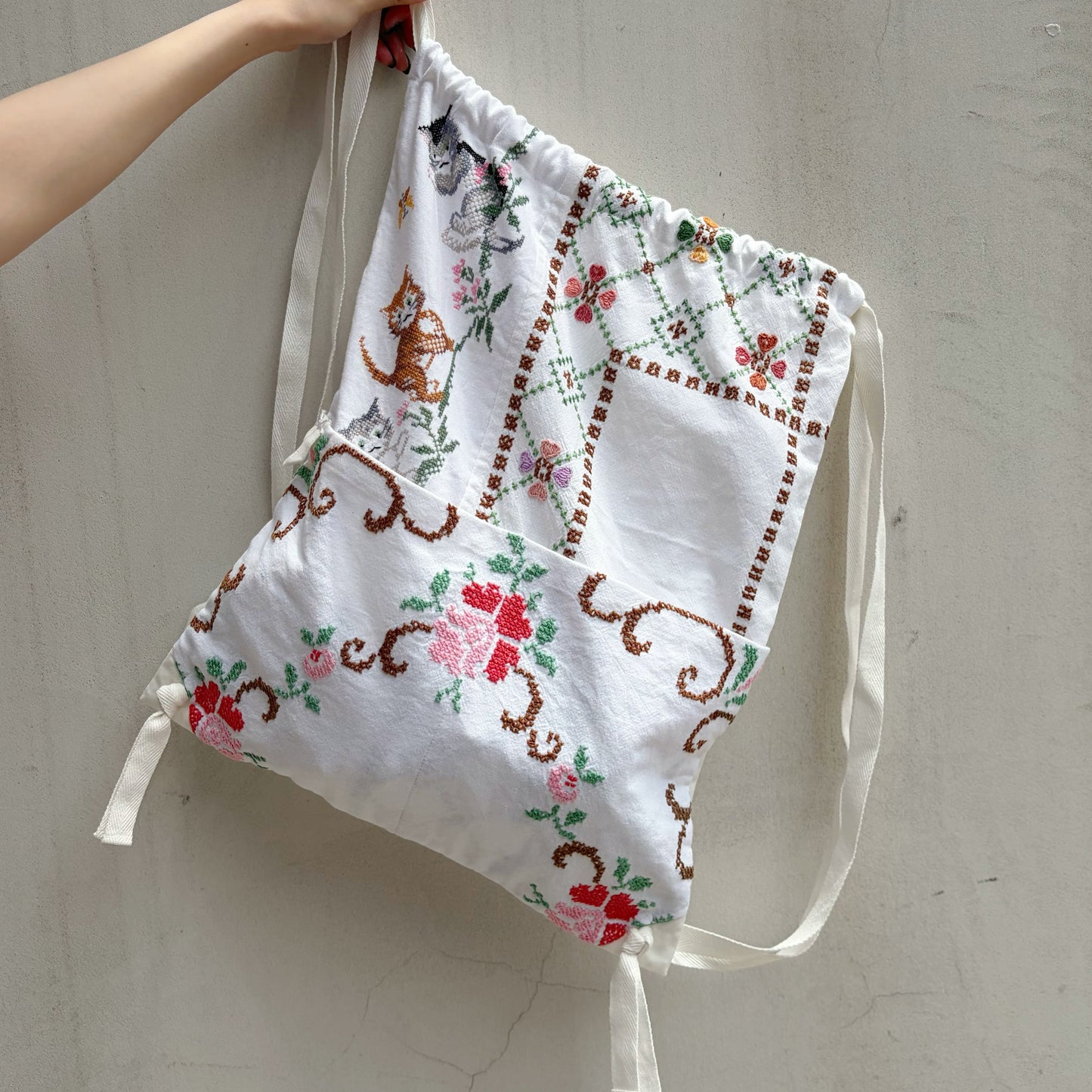TABLECLOTH drawstring backpack / テーブルクロスバックパック