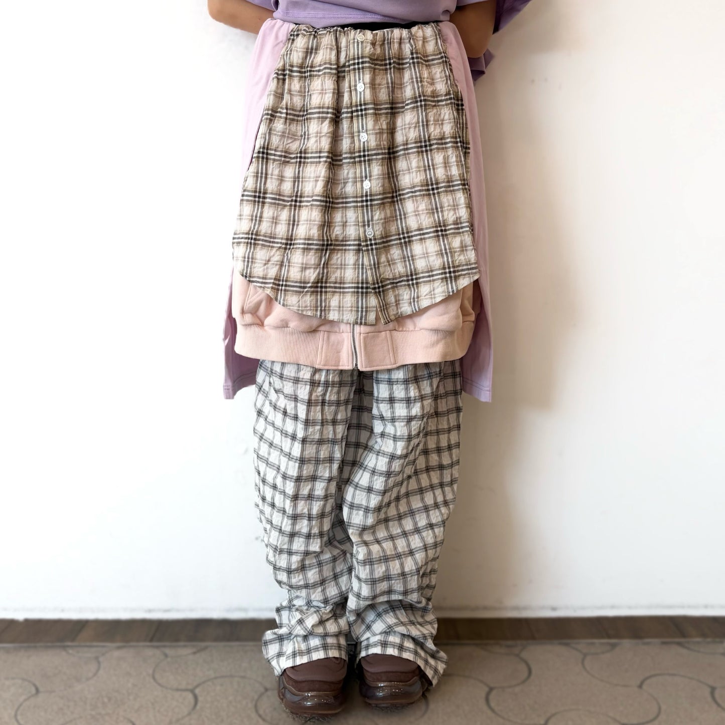 LAYERED PANTS / WHITE-BEIGE / レイヤードパンツ