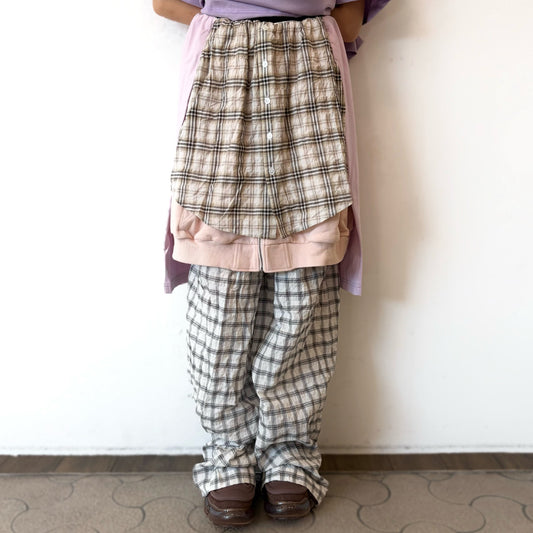 LAYERED PANTS / WHITE-BEIGE / レイヤードパンツ