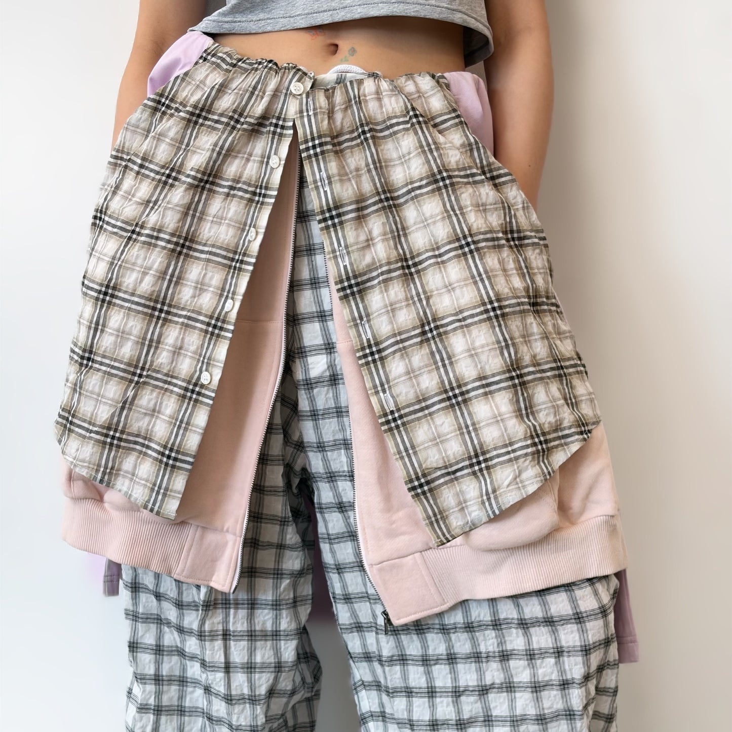 LAYERED PANTS / WHITE-BEIGE / レイヤードパンツ