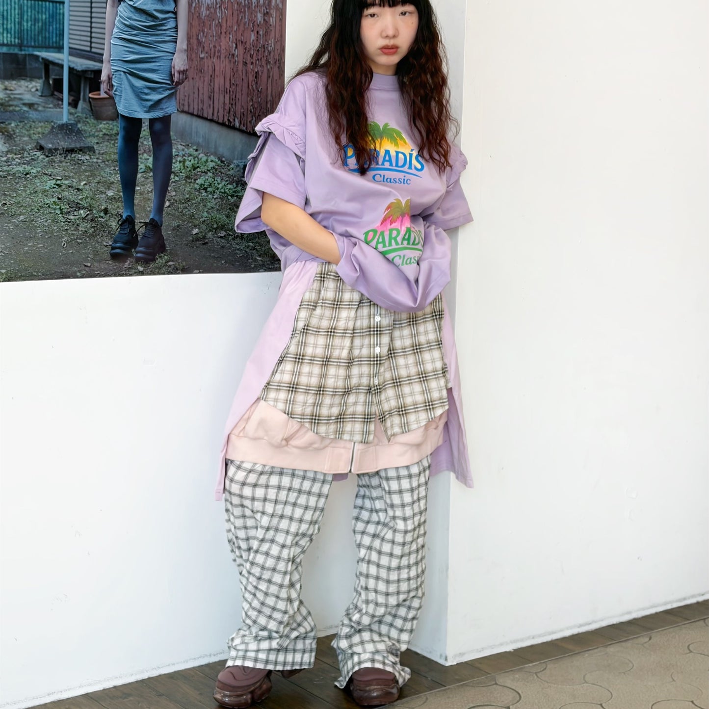 LAYERED PANTS / WHITE-BEIGE / レイヤードパンツ