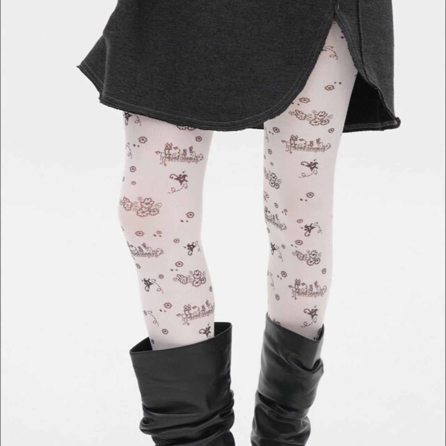 Scattered Print Tights / White / グラフィックタイツ