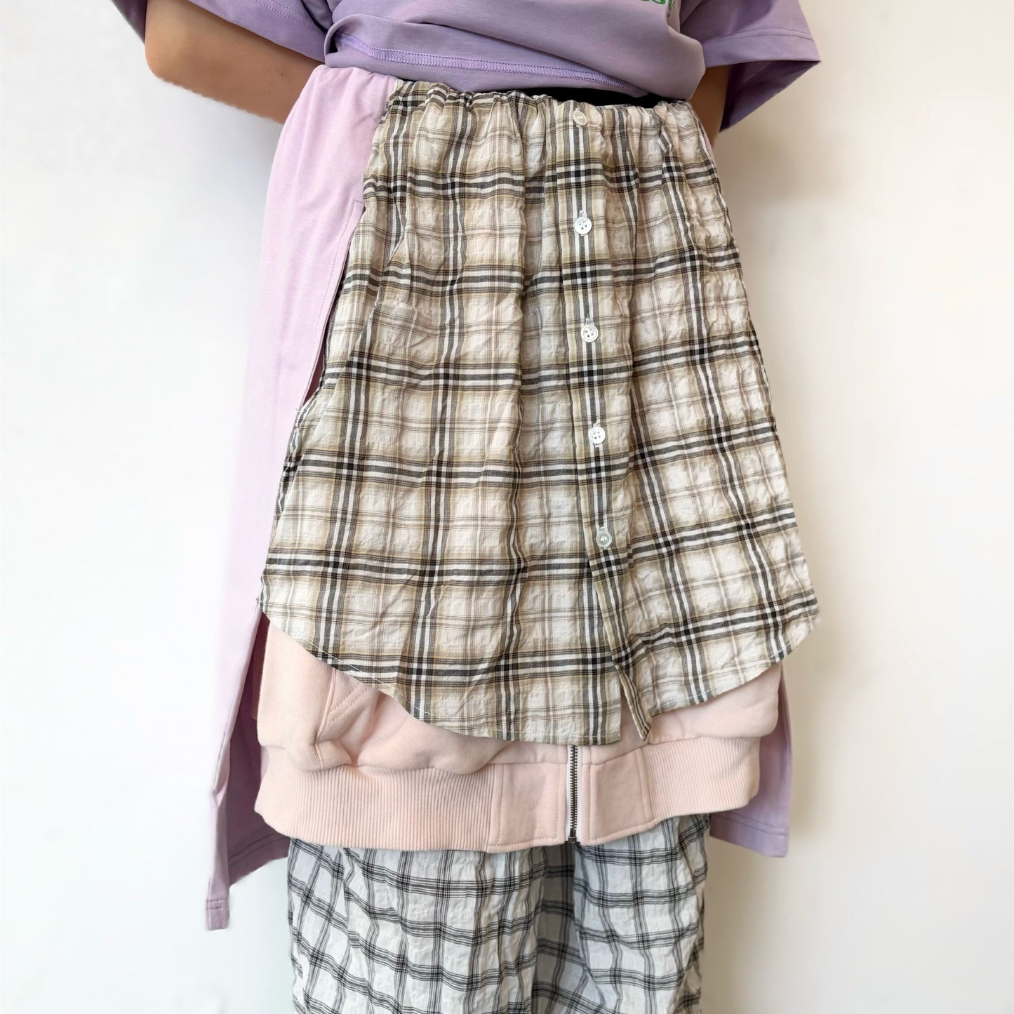 LAYERED PANTS / WHITE-BEIGE / レイヤードパンツ