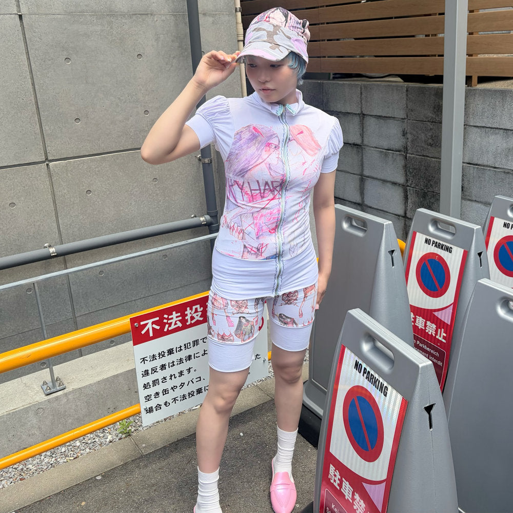 Shorts / white / プリントショーツ