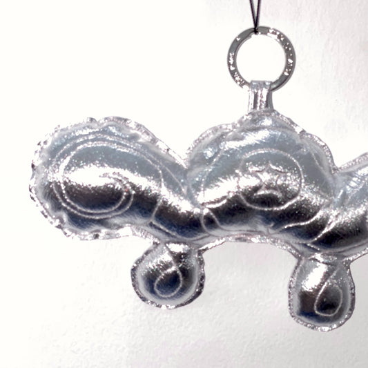 CORNER FLOWER KEYCHAIN / SILVER / キルティングキーホルダー