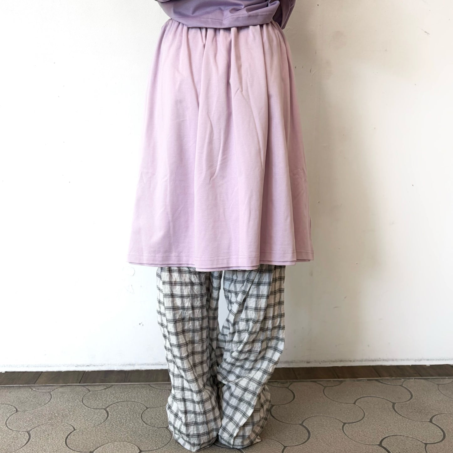 LAYERED PANTS / WHITE-BEIGE / レイヤードパンツ