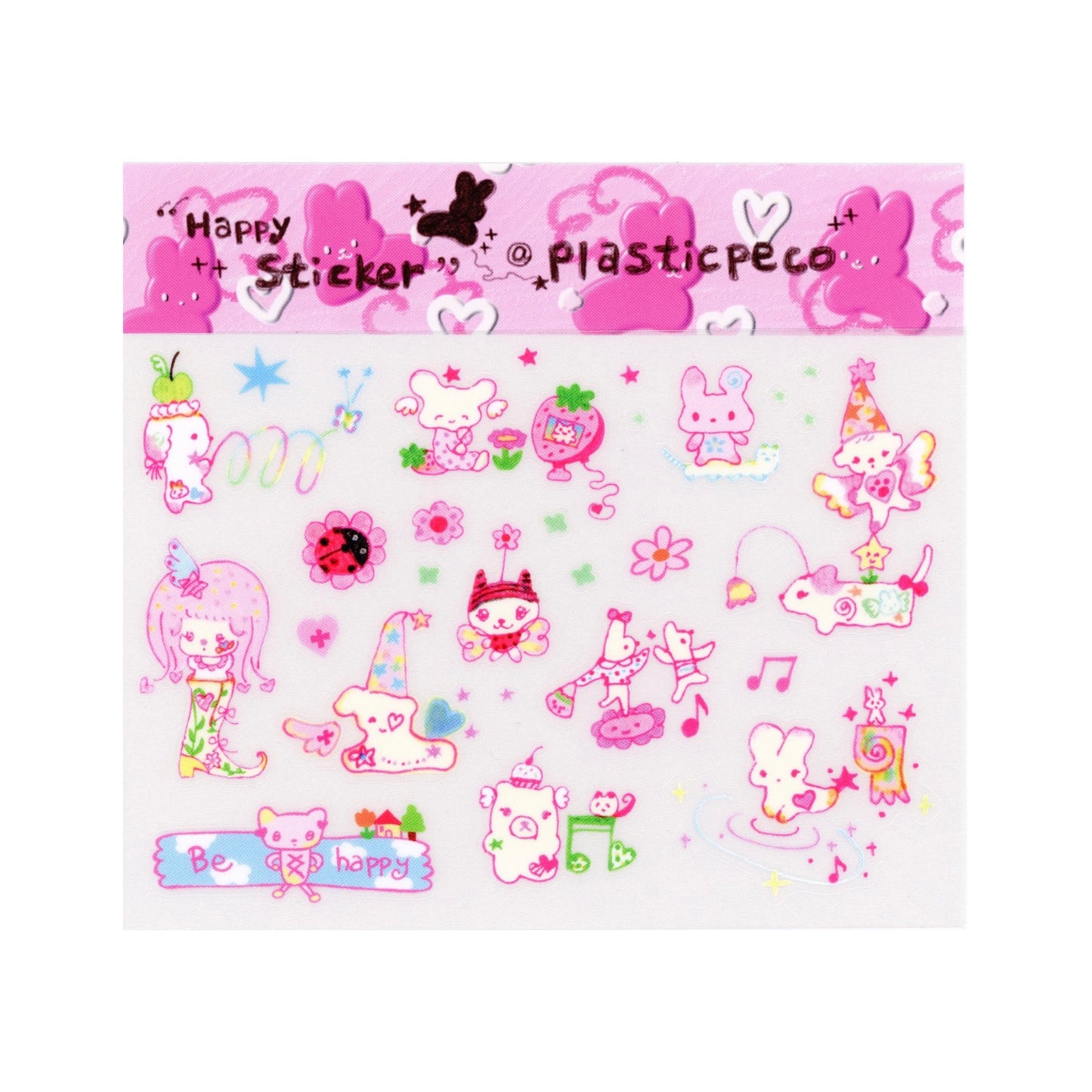 【peco】PET Shimmering Sticker - Pink Happiness / ステッカー