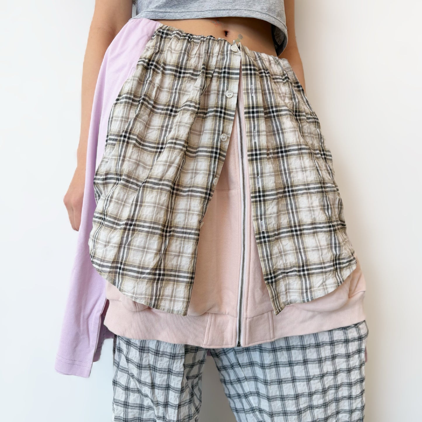 LAYERED PANTS / WHITE-BEIGE / レイヤードパンツ