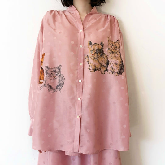 【SHEEP LIMITED】Cattot blouse / PINK / キャットブラウス