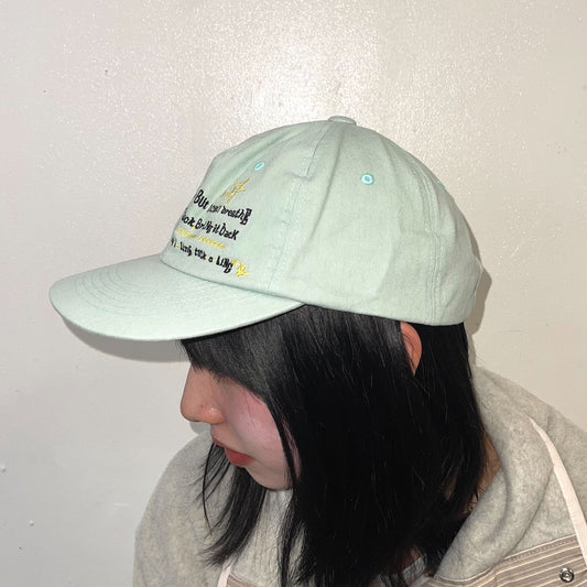 Twill Graphic Cap / Mint / グラフィック刺繍キャップ