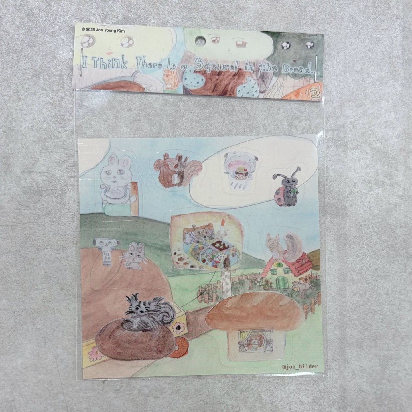 【Joo Young Kim】“I Think There is a Squirrel in the Bread” sticker [B] / ステッカー