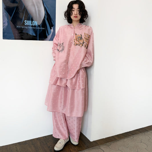 【SHEEP LIMITED】Cattot blouse / PINK / キャットブラウス