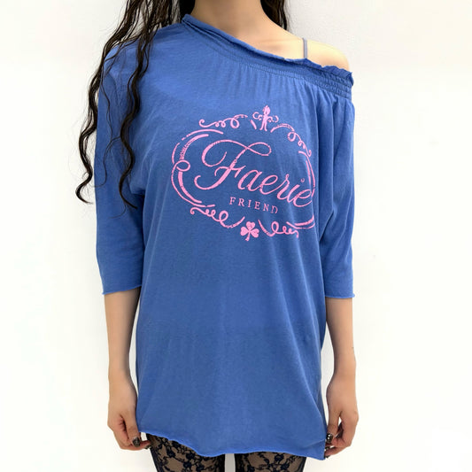 [fa.er.ie] sui loose top / blue / シャーリングプリントトップ