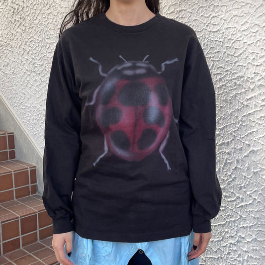 Black ladybug long sleeve / エアブラシTシャツ
