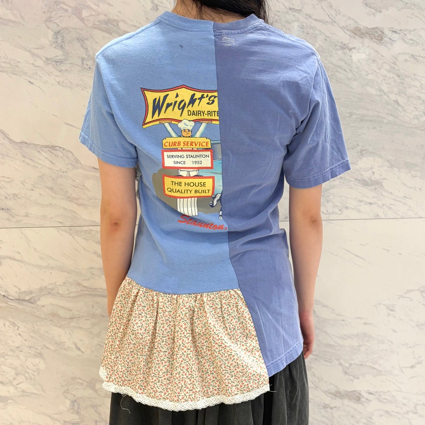Crazy Tshirt / Blue / パッチワークTシャツ