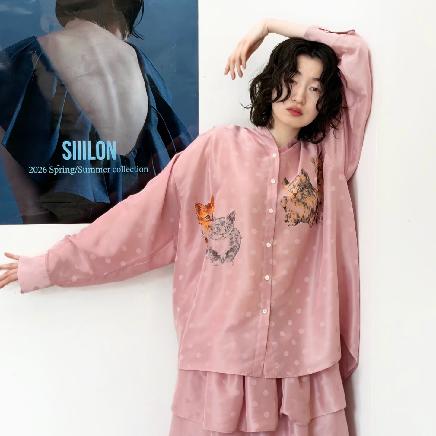 【SHEEP LIMITED】Cattot blouse / PINK / キャットブラウス